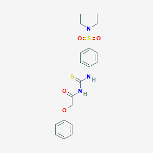 molecular formula C19H23N3O4S2 B320806 N-[[4-(diethylsulfamoyl)phenyl]carbamothioyl]-2-phenoxyacetamide 