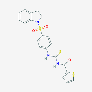 molecular formula C20H17N3O3S3 B320827 N-[4-(2,3-dihydro-1H-indol-1-ylsulfonyl)phenyl]-N'-(thien-2-ylcarbonyl)thiourea 