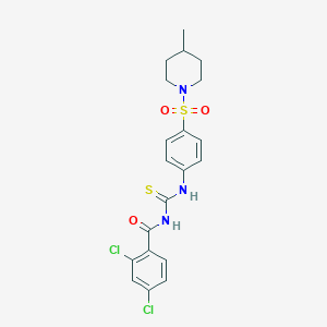 molecular formula C20H21Cl2N3O3S2 B320840 N-(2,4-dichlorobenzoyl)-N'-{4-[(4-methylpiperidin-1-yl)sulfonyl]phenyl}thiourea 