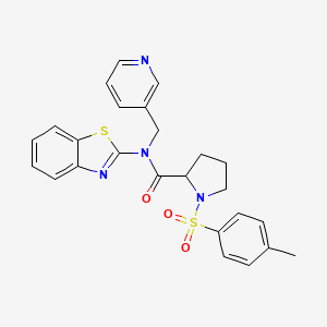 molecular formula C25H24N4O3S2 B3208467 N-(1,3-benzothiazol-2-yl)-1-(4-methylbenzenesulfonyl)-N-[(pyridin-3-yl)methyl]pyrrolidine-2-carboxamide CAS No. 1050205-79-2