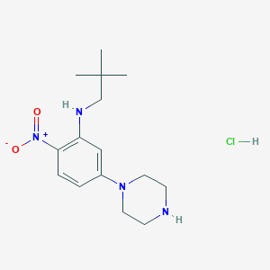 molecular formula C15H25ClN4O2 B3208478 N-(2,2-dimethylpropyl)-2-nitro-5-piperazin-1-ylaniline hydrochloride CAS No. 1050208-15-5