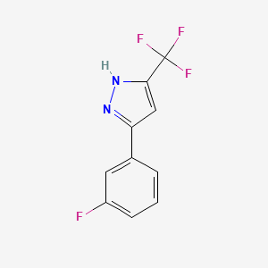 molecular formula C10H6F4N2 B3208524 5-(3-Fluorophenyl)-3-(trifluoromethyl)-1H-pyrazole CAS No. 1050620-63-7