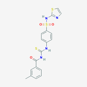 molecular formula C18H16N4O3S3 B320863 3-methyl-N-[[4-(1,3-thiazol-2-ylsulfamoyl)phenyl]carbamothioyl]benzamide 