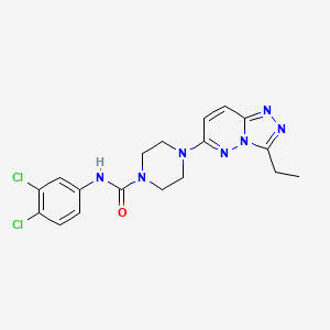 molecular formula C18H19Cl2N7O B3209242 N-(3,4-dichlorophenyl)-4-(3-ethyl-[1,2,4]triazolo[4,3-b]pyridazin-6-yl)piperazine-1-carboxamide CAS No. 1058255-91-6