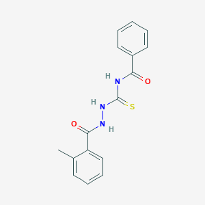 molecular formula C16H15N3O2S B320926 N-{[2-(2-methylbenzoyl)hydrazino]carbothioyl}benzamide 