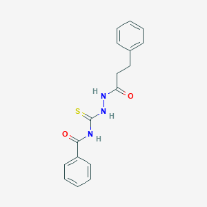 molecular formula C17H17N3O2S B320927 N-[(3-phenylpropanoylamino)carbamothioyl]benzamide 