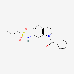 molecular formula C17H24N2O3S B3209294 N-(1-(cyclopentanecarbonyl)indolin-6-yl)propane-1-sulfonamide CAS No. 1058384-52-3