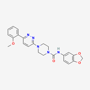 molecular formula C23H23N5O4 B3209317 N-(benzo[d][1,3]dioxol-5-yl)-4-(6-(2-methoxyphenyl)pyridazin-3-yl)piperazine-1-carboxamide CAS No. 1058408-51-7