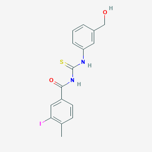 molecular formula C16H15IN2O2S B320932 N-[[3-(hydroxymethyl)phenyl]carbamothioyl]-3-iodo-4-methylbenzamide 