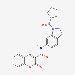 molecular formula C24H22N2O4 B3209329 N-(1-(cyclopentanecarbonyl)indolin-6-yl)-2-oxo-2H-chromene-3-carboxamide CAS No. 1058413-72-1