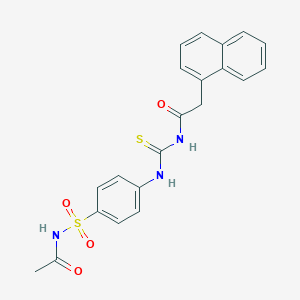 molecular formula C21H19N3O4S2 B320938 N-[({4-[(acetylamino)sulfonyl]phenyl}amino)carbonothioyl]-2-(1-naphthyl)acetamide 