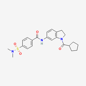 molecular formula C23H27N3O4S B3209428 N-(1-(cyclopentanecarbonyl)indolin-6-yl)-4-(N,N-dimethylsulfamoyl)benzamide CAS No. 1058488-81-5