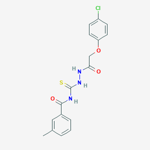 molecular formula C17H16ClN3O3S B320946 N-({2-[(4-chlorophenoxy)acetyl]hydrazino}carbothioyl)-3-methylbenzamide 
