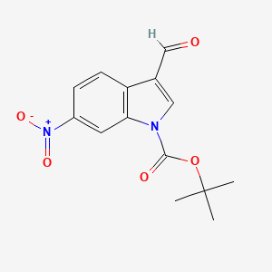 molecular formula C14H14N2O5 B3209474 tert-Butyl 3-formyl-6-nitro-1H-indole-1-carboxylate CAS No. 1058740-09-2