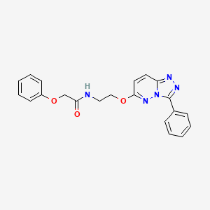 molecular formula C21H19N5O3 B3209534 2-phenoxy-N-(2-((3-phenyl-[1,2,4]triazolo[4,3-b]pyridazin-6-yl)oxy)ethyl)acetamide CAS No. 1060164-02-4