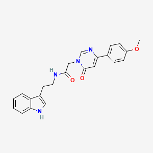 molecular formula C23H22N4O3 B3209569 N-(2-(1H-indol-3-yl)ethyl)-2-(4-(4-methoxyphenyl)-6-oxopyrimidin-1(6H)-yl)acetamide CAS No. 1060182-51-5