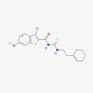 molecular formula C19H21ClN2O2S2 B320957 N-[(3-chloro-6-methoxy-1-benzothien-2-yl)carbonyl]-N'-[2-(1-cyclohexen-1-yl)ethyl]thiourea 