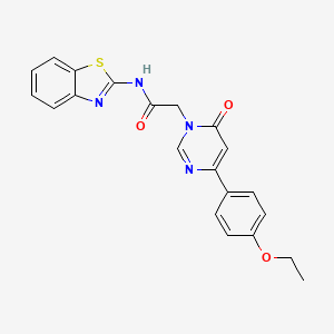 molecular formula C21H18N4O3S B3209588 N-(1,3-benzothiazol-2-yl)-2-[4-(4-ethoxyphenyl)-6-oxo-1,6-dihydropyrimidin-1-yl]acetamide CAS No. 1060189-79-8