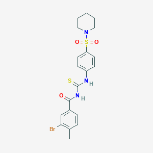 molecular formula C20H22BrN3O3S2 B320962 N-(3-bromo-4-methylbenzoyl)-N'-[4-(piperidin-1-ylsulfonyl)phenyl]thiourea 