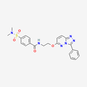 molecular formula C22H22N6O4S B3209681 4-(dimethylsulfamoyl)-N-[2-({3-phenyl-[1,2,4]triazolo[4,3-b]pyridazin-6-yl}oxy)ethyl]benzamide CAS No. 1060210-65-2
