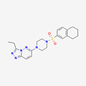 molecular formula C21H26N6O2S B3209701 1-{3-ethyl-[1,2,4]triazolo[4,3-b]pyridazin-6-yl}-4-(5,6,7,8-tetrahydronaphthalene-2-sulfonyl)piperazine CAS No. 1060225-77-5