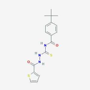 molecular formula C17H19N3O2S2 B320983 N-({[(4-TERT-BUTYLPHENYL)FORMAMIDO]METHANETHIOYL}AMINO)THIOPHENE-2-CARBOXAMIDE 