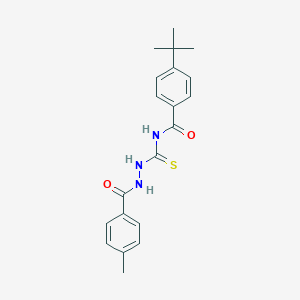molecular formula C20H23N3O2S B320984 N-({[(4-TERT-BUTYLPHENYL)FORMAMIDO]METHANETHIOYL}AMINO)-4-METHYLBENZAMIDE 
