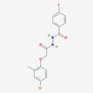 molecular formula C16H14BrFN2O3 B320997 N'-[(4-bromo-2-methylphenoxy)acetyl]-4-fluorobenzohydrazide 