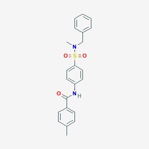 molecular formula C22H22N2O3S B321035 N-(4-{[benzyl(methyl)amino]sulfonyl}phenyl)-4-methylbenzamide 