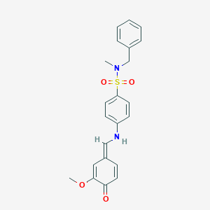 molecular formula C22H22N2O4S B321036 N-benzyl-4-[[(E)-(3-methoxy-4-oxocyclohexa-2,5-dien-1-ylidene)methyl]amino]-N-methylbenzenesulfonamide 