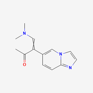 molecular formula C13H15N3O B3210379 4-(Dimethylamino)-3-imidazo[1,2-a]pyridin-6-ylbut-3-en-2-one CAS No. 106730-70-5