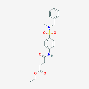 molecular formula C20H24N2O5S B321044 ETHYL 3-({4-[BENZYL(METHYL)SULFAMOYL]PHENYL}CARBAMOYL)PROPANOATE 
