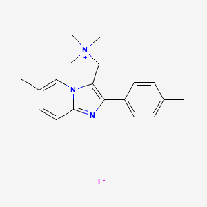 molecular formula C19H24IN3 B3210450 N,N,N-Trimethyl-1-(6-methyl-2-(p-tolyl)imidazo[1,2-a]pyridin-3-yl)methanaminium iodide CAS No. 106961-34-6