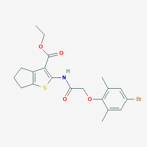 molecular formula C20H22BrNO4S B321053 ethyl 2-{[(4-bromo-2,6-dimethylphenoxy)acetyl]amino}-5,6-dihydro-4H-cyclopenta[b]thiophene-3-carboxylate 