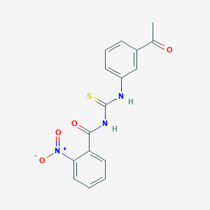 molecular formula C16H13N3O4S B321056 N-[(3-acetylphenyl)carbamothioyl]-2-nitrobenzamide 