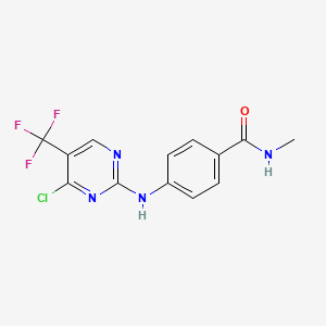 molecular formula C13H10ClF3N4O B3210600 4-(4-chloro-5-(trifluoromethyl)pyrimidin-2-ylamino)-N-methylbenzamide CAS No. 1073160-19-6