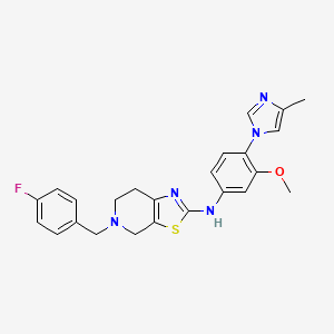 B3210732 5-(4-Fluorobenzyl)-N-(3-methoxy-4-(4-methyl-1H-imidazol-1-yl)phenyl)-4,5,6,7-tetrahydrothiazolo[5,4-c]pyridin-2-amine CAS No. 1077629-23-2