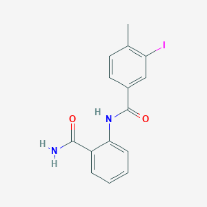 molecular formula C15H13IN2O2 B321079 N-(2-carbamoylphenyl)-3-iodo-4-methylbenzamide 