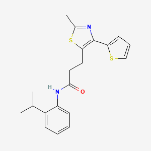 molecular formula C20H22N2OS2 B3210828 N-(2-isopropylphenyl)-3-(2-methyl-4-(thiophen-2-yl)thiazol-5-yl)propanamide CAS No. 1081314-91-1