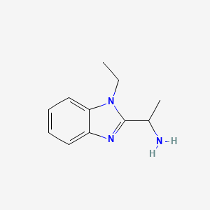 molecular formula C11H15N3 B3210994 1-(1-ethyl-1H-1,3-benzodiazol-2-yl)ethan-1-amine CAS No. 1082308-02-8