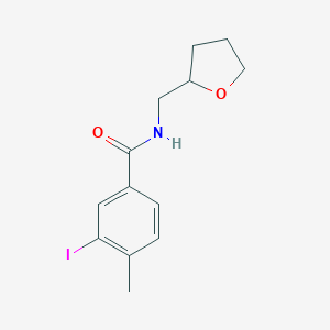molecular formula C13H16INO2 B321114 3-iodo-4-methyl-N-(tetrahydro-2-furanylmethyl)benzamide 