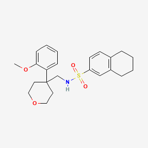molecular formula C23H29NO4S B3211555 N-{[4-(2-methoxyphenyl)oxan-4-yl]methyl}-5,6,7,8-tetrahydronaphthalene-2-sulfonamide CAS No. 1091075-80-7