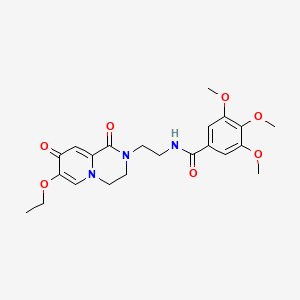 molecular formula C22H27N3O7 B3211561 N-(2-(7-ethoxy-1,8-dioxo-3,4-dihydro-1H-pyrido[1,2-a]pyrazin-2(8H)-yl)ethyl)-3,4,5-trimethoxybenzamide CAS No. 1091101-24-4