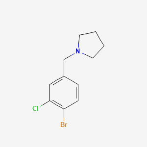 molecular formula C11H13BrClN B3211617 1-[(4-Bromo-3-chlorophenyl)methyl]-pyrrolidine CAS No. 1092069-95-8