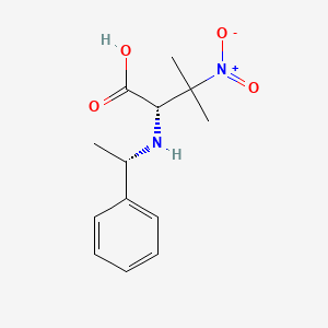 molecular formula C13H18N2O4 B3211782 (S)-3-methyl-3-nitro-2-((S)-1-phenylethylamino)butanoic acid CAS No. 1093192-03-0