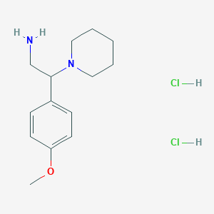 molecular formula C14H24Cl2N2O B3211790 2-(4-Methoxy-phenyl)-2-piperidin-1-yl-ethylamine dihydrochloride CAS No. 1093199-31-5