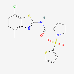 N-(7-chloro-4-methylbenzo[d]thiazol-2-yl)-1-(thiophen-2-ylsulfonyl)pyrrolidine-2-carboxamide