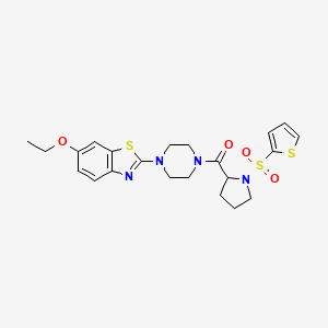(4-(6-Ethoxybenzo[d]thiazol-2-yl)piperazin-1-yl)(1-(thiophen-2-ylsulfonyl)pyrrolidin-2-yl)methanone