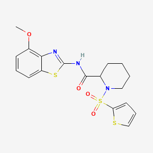 molecular formula C18H19N3O4S3 B3212218 N-(4-methoxy-1,3-benzothiazol-2-yl)-1-(thiophene-2-sulfonyl)piperidine-2-carboxamide CAS No. 1097896-60-0