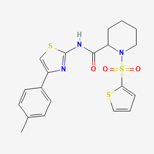 molecular formula C20H21N3O3S3 B3212222 N-[4-(4-methylphenyl)-1,3-thiazol-2-yl]-1-(thiophene-2-sulfonyl)piperidine-2-carboxamide CAS No. 1097897-47-6